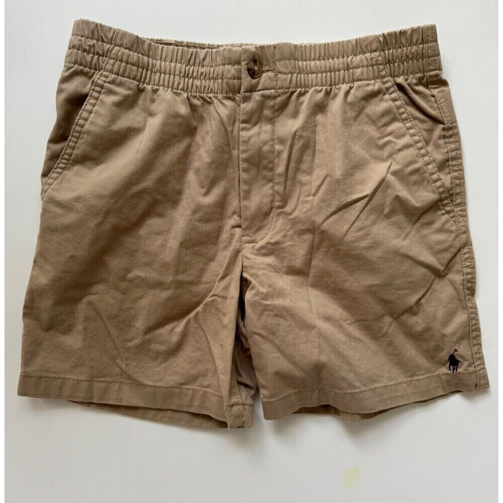 Polo Ralph Lauren Shorts Boy's 16 khaki tan Chino adjustable waist pockets logo